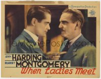 9y961 WHEN LADIES MEET LC 1933 great close up of Robert Montgomery pointing finger at Frank Morgan!