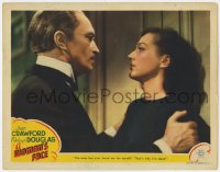 9y981 WOMAN'S FACE LC 1941 Joan Crawford tells Conrad Veidt no man ever loved her for herself!
