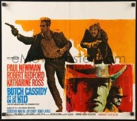 9z419 BUTCH CASSIDY & THE SUNDANCE KID Belgian 1969 Newman & Redford + cool different artwork!