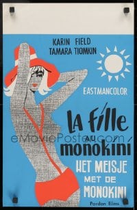 9z442 DAS MADCHEN MIT DEM MINI Belgian 1965 different art of sexy Karin Field in skimpy outfit!