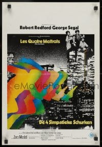 9z489 HOT ROCK Belgian 1972 Robert Redford, George Segal, cool totally different Ferracci art!