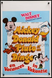 9z515 MICKEY DONALD PLUTO ET EN DINGO EN VACANCES Belgian 1980 heads of Disney's top cartoon stars!