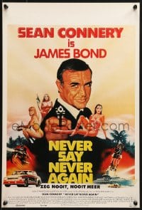 9z526 NEVER SAY NEVER AGAIN Belgian 1983 art of Sean Connery as James Bond 007 by Obrero!