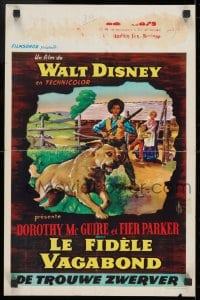 9z535 OLD YELLER Belgian 1957 Dorothy McGuire, Fess Parker, art of Disney's most classic canine!