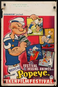 9z542 POPEYE TEKENFILMFESTIVAL Belgian 1950s great close up cartoon image with can of spinach!