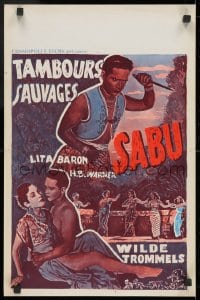 9z553 SAVAGE DRUMS Belgian 1951 cool images of Sabu, Lita Baron, new adventure, new thrills!