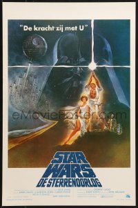 9z567 STAR WARS Belgian 1977 George Lucas classic sci-fi epic, great art by Tom Jung!