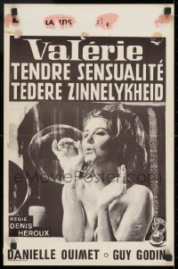 9z583 VALERIE Belgian 1969 Danielle Ouimet in title role, Guy Godin, sexy bubble-blowing image!
