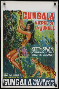 9z587 VIRGIN OF THE JUNGLE Belgian 1967 Gungala la Vergine Della Giungla, sexy Kitty Swan!