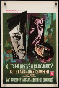 9z591 WHAT EVER HAPPENED TO BABY JANE? Belgian 1962 Bette Davis, Joan Crawford, different Ray art!