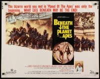 9z817 BENEATH THE PLANET OF THE APES 1/2sh 1970 sci-fi sequel, what lies beneath may be the end!
