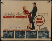 9z828 BUS STOP 1/2sh 1956 great art of sexy smiling Marilyn Monroe held by cowboy Don Murray!