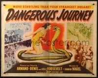 9z837 DANGEROUS JOURNEY 1/2sh 1944 Africa & India, great art of woman and giant cobra snake!