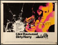 9z841 DIRTY HARRY 1/2sh 1971 art of Clint Eastwood pointing his .44 magnum, Don Siegel classic!