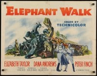 9z843 ELEPHANT WALK style A 1/2sh 1954 sexy Elizabeth Taylor, Dana Andrews & Peter Finch in India!