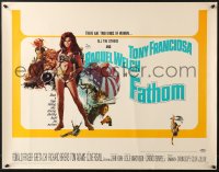 9z849 FATHOM 1/2sh 1967 art of sexy nearly-naked Raquel Welch in skydiving harness & action scenes!