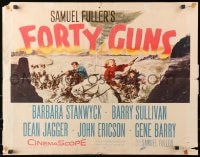 9z853 FORTY GUNS 1/2sh 1957 Samuel Fuller, art of Barbara Stanwyck & Barry Sullivan on horseback!