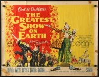 9z860 GREATEST SHOW ON EARTH style A 1/2sh 1952 Cecil B. DeMille circus classic, James Stewart