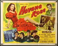 9z865 HAVANA ROSE style A 1/2sh 1951 sexy Cuban Estelita Rodriguez, Bill Williams, Florence Bates!