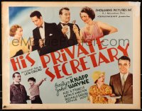 9z867 HIS PRIVATE SECRETARY 1/2sh 1933 cool montage with 3 images of dapper young John Wayne!