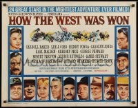 9z870 HOW THE WEST WAS WON style B 1/2sh 1964 John Ford epic, Reynolds, Gregory Peck & all-star cast