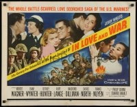 9z871 IN LOVE & WAR 1/2sh 1958 U.S. Marines Robert Wagner & Jeff Hunter, Dana Wynter!