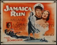 9z874 JAMAICA RUN 1/2sh 1953 Ray Milland, sexy Arlene Dahl & Wendell Corey in the Caribbean!