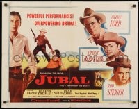 9z875 JUBAL style B 1/2sh 1956 cowboys Glenn Ford, Ernest Borgnine & Rod Steiger, sexy French & Farr