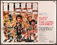 9z885 LONG GOODBYE style C 1/2sh 1973 Elliott Gould as Philip Marlowe, great Jack Davis artwork!