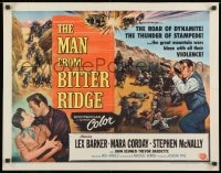 9z896 MAN FROM BITTER RIDGE style A 1/2sh 1955 Lex Barker in the great violent mountain wars!