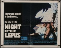 9z909 NIGHT OF THE LEPUS int'l 1/2sh 1972 cool monster art, how many eyes does horror have!