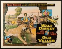 9z910 OLD YELLER 1/2sh R1974 Dorothy McGuire, Fess Parker, art of Walt Disney's most classic canine!