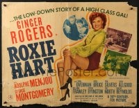 9z928 ROXIE HART style B 1/2sh 1942 great full-length image of sexy criminal Ginger Rogers from Chicago!