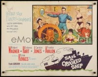 9z934 SAIL A CROOKED SHIP 1/2sh 1961 Robert Wagner & Ernie Kovacks with sexy girls on ship!