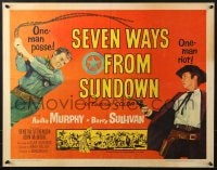 9z944 SEVEN WAYS FROM SUNDOWN 1/2sh 1960 cowboys Audie Murphy & Barry Sullivan!