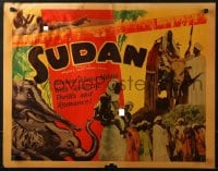 9z967 SUDAN 1/2sh 1935 Struggle for Life, naked topless Arab girl + cool scenes and elephant art!