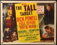 9z974 TALL TARGET style A 1/2sh 1951 Anthony Mann film noir, art of Dick Powell & Paula Raymond!