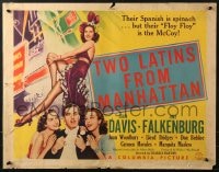 9z984 TWO LATINS FROM MANHATTAN 1/2sh 1941 Joan Davis & Jinx Falkenburg in South American outfits!
