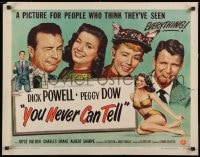 9z998 YOU NEVER CAN TELL style A 1/2sh 1951 Dick Powell is a reincarnated dog who inherited a fortune!