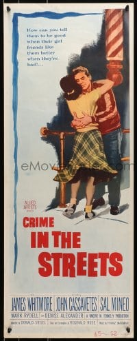 9z047 CRIME IN THE STREETS insert 1956 directed by Don Siegel, Sal Mineo & 1st John Cassavetes!