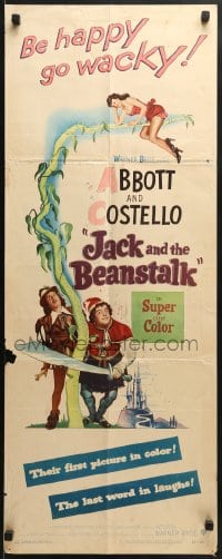 9z093 JACK & THE BEANSTALK insert 1952 Abbott & Costello, their first picture in color!
