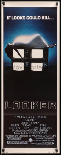 9z103 LOOKER insert 1981 Michael Crichton, Albert Finney, James Coburn, plastic surgery sci-fi horror!