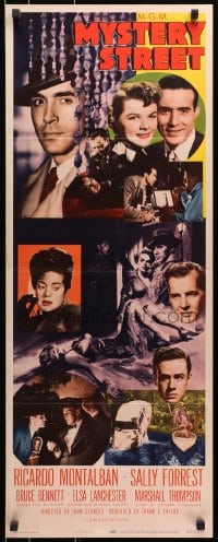 9z126 MYSTERY STREET insert 1950 John Sturges, Ricardo Montalban, sexy film noir artwork!