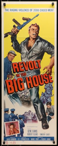 9z134 REVOLT IN THE BIG HOUSE insert 1958 the raging violence of two thousand caged men!