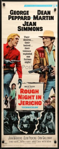 9z140 ROUGH NIGHT IN JERICHO style B insert 1967 Dean Martin & George Peppard with guns drawn!