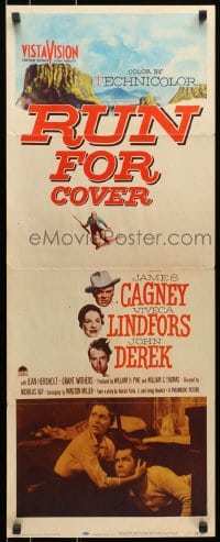 9z141 RUN FOR COVER insert 1955 James Cagney, Viveca Lindfors, John Derek, directed by Nicholas Ray!