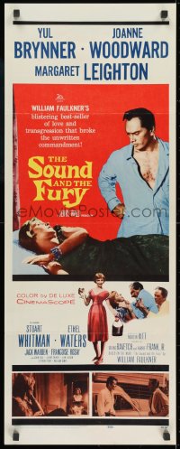 9z158 SOUND & THE FURY insert 1959 great images of Yul Brynner with hair & Joanne Woodward!