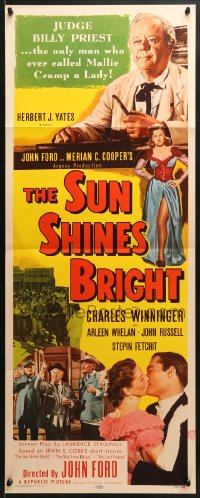 9z167 SUN SHINES BRIGHT insert 1953 Charles Winninger, Irvin Cobb stories adapted by John Ford!
