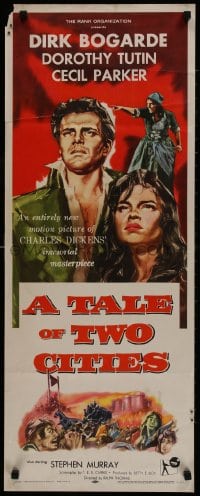 9z171 TALE OF TWO CITIES insert 1958 great art of Dirk Bogarde on his way to execution!