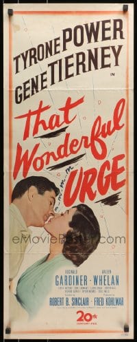 9z176 THAT WONDERFUL URGE insert 1949 image of Tyrone Power about to kiss sexy Gene Tierney!